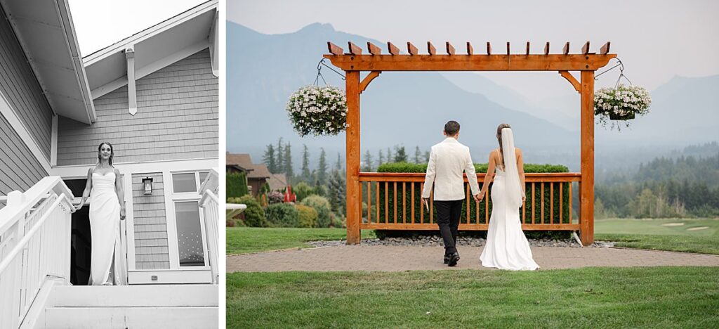 The Club at Snoqualmie Ridge wedding venue bride and groom first look