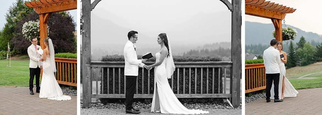 The Club at Snoqualmie Ridge wedding venue private vows overlooking golf course