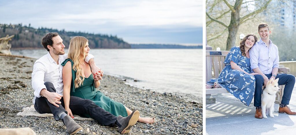 sitting poses for engagement couples seattle park