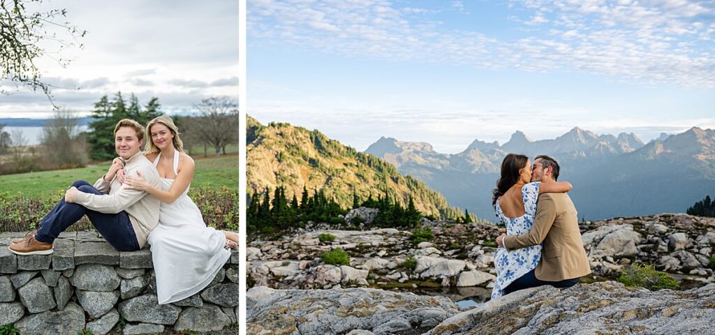 sitting poses for engagement couples adventure session