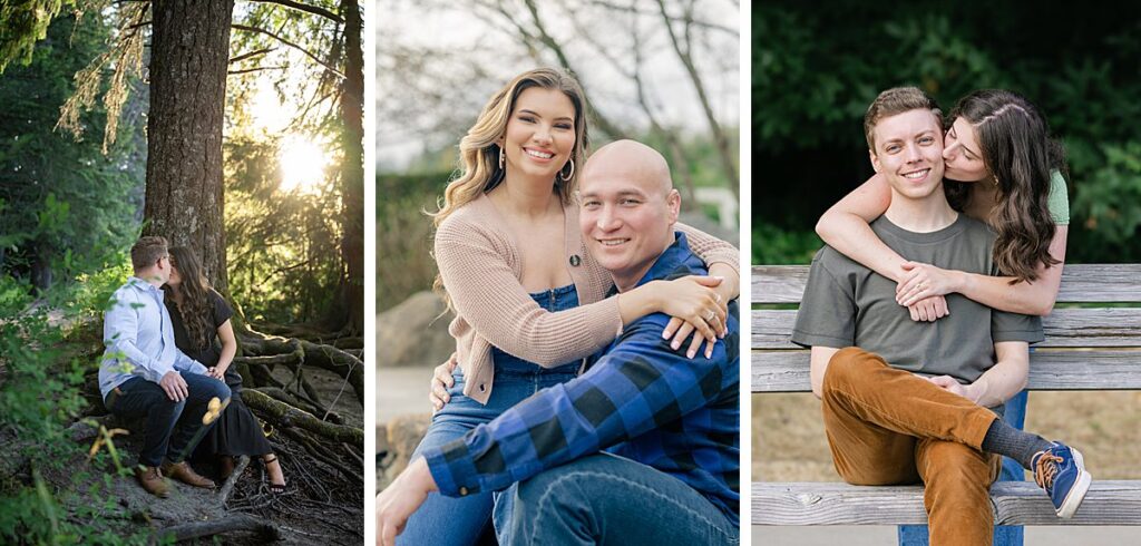 sitting poses for engagement couples washington