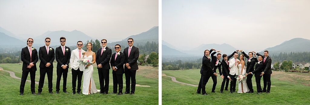 Snoqualmie golf course wedding venue wedding party
