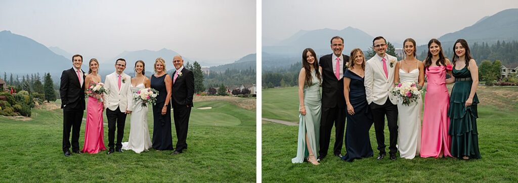 Snoqualmie outdoor wedding venue golf course family portraits