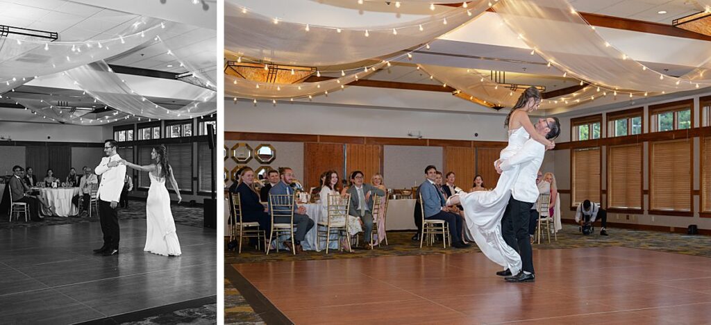 The Club at Snoqualmie Ridge indoor wedding reception first dance