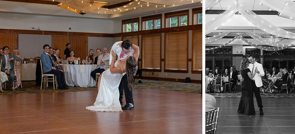 The Club at Snoqualmie Ridge indoor wedding reception first dances
