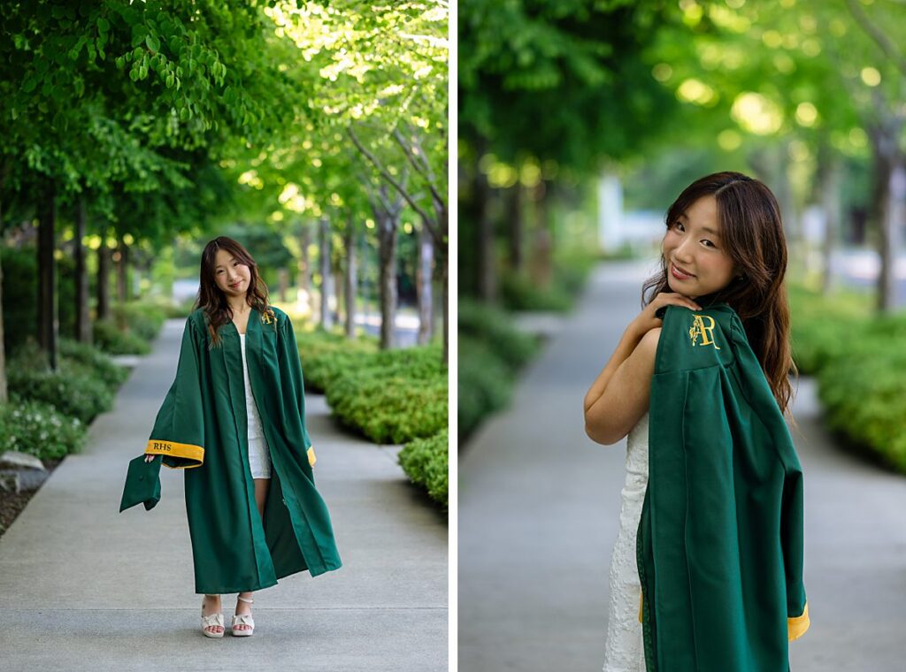 redmond high school graduate with cap and gown
