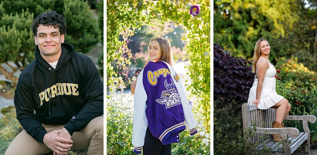 high school seniors at bellevue botanical garden