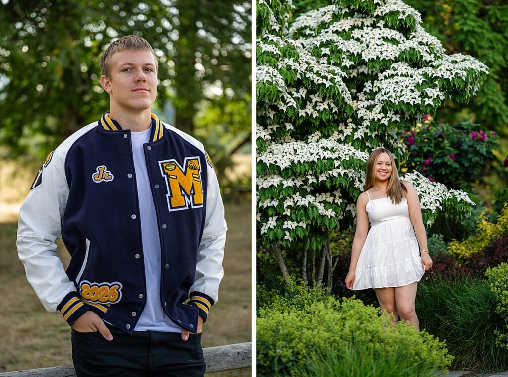 high school seniors at bellevue botanical garden