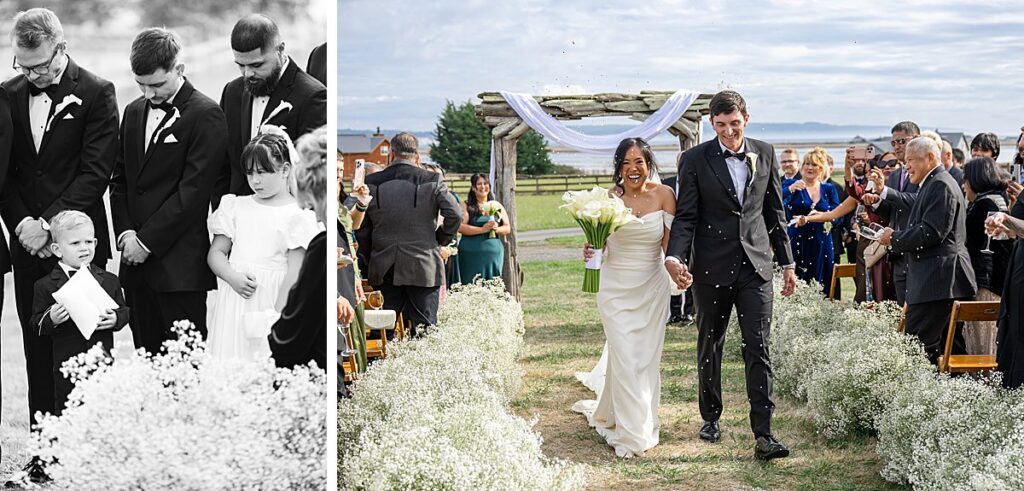 candid wedding moments ceremony outdoors washington beach