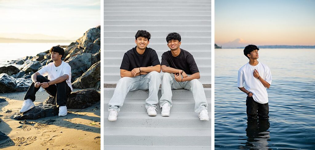 issaquah high school senior brothers at seattle and kirkland waterfront