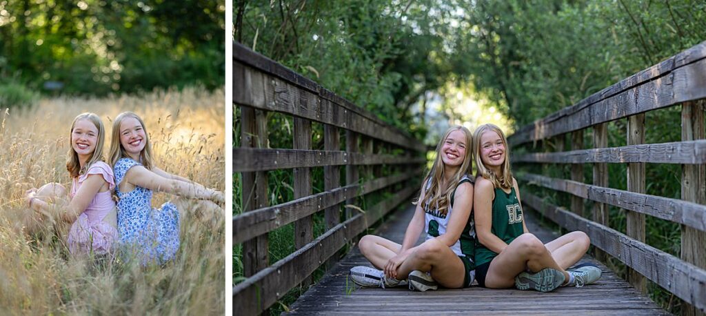 twin sisters at juanita bay park for senior session