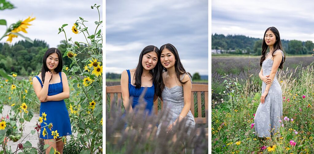 issaquah high school twin sisters at woodinville flower farm