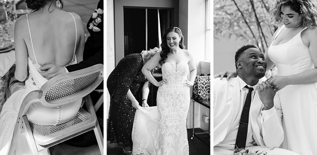 black and white bride and groom photos wedding day