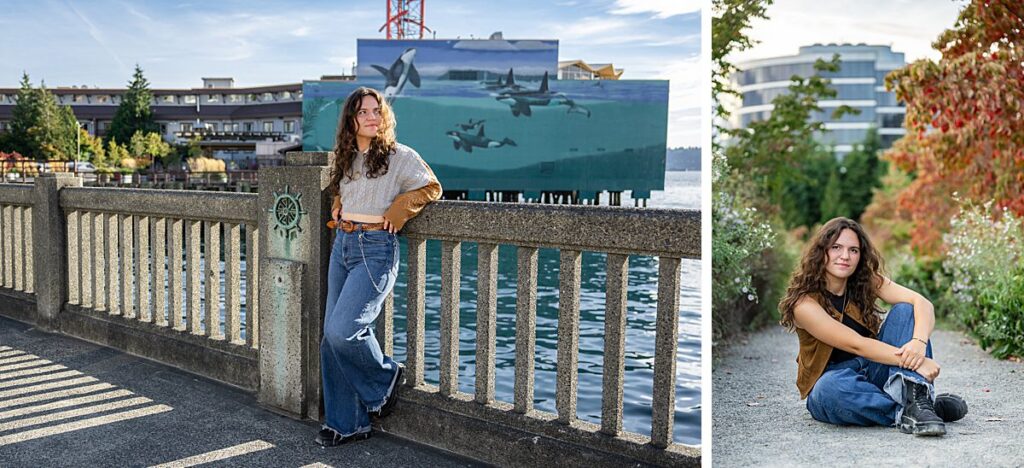 seattle waterfront pier senior girl