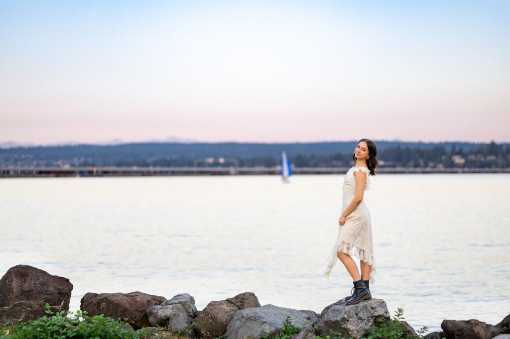 lake washington high school senior girl in madison park