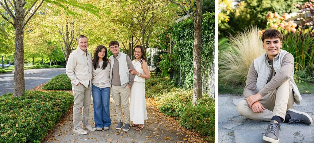 bellevue botanical garden high school senior guy and family portraits