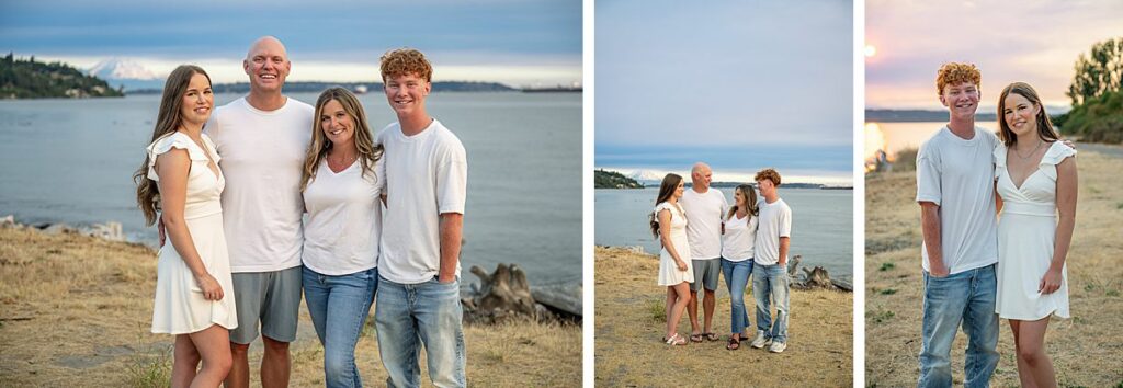high school senior and family at seattle beach