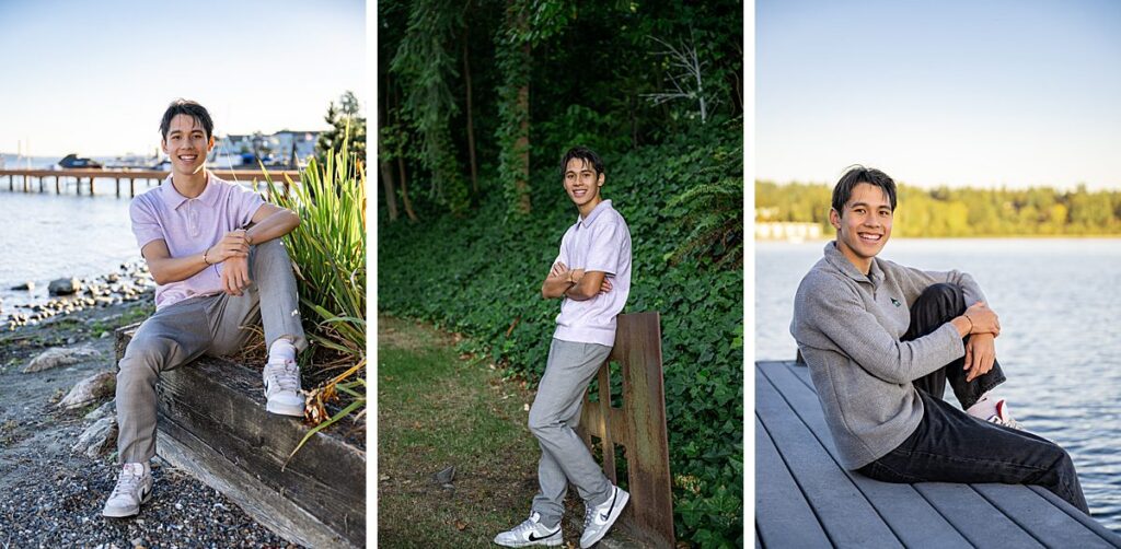 juanita high school senior boy at home backyard