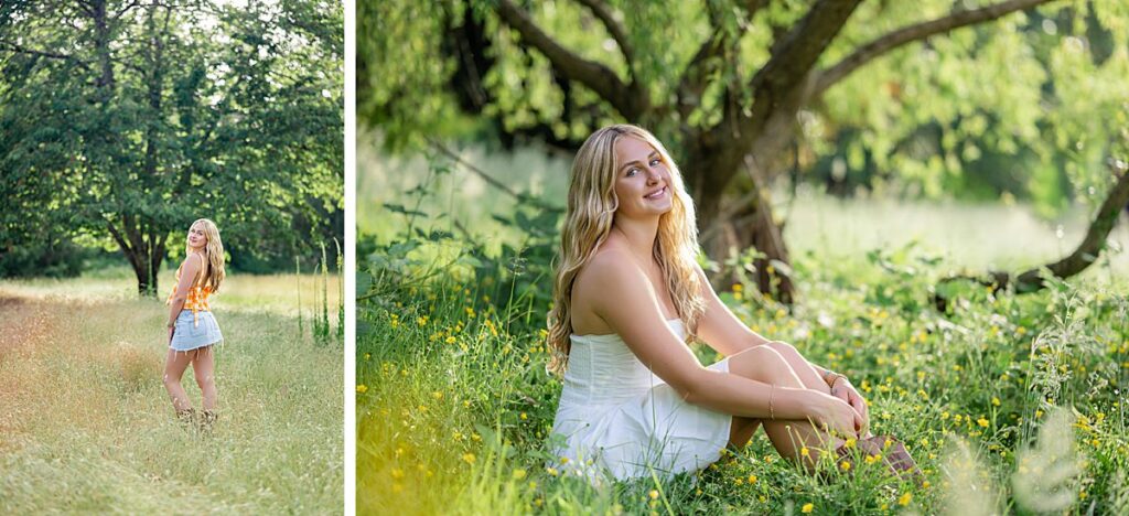 kirkland park senior girl white dress spring