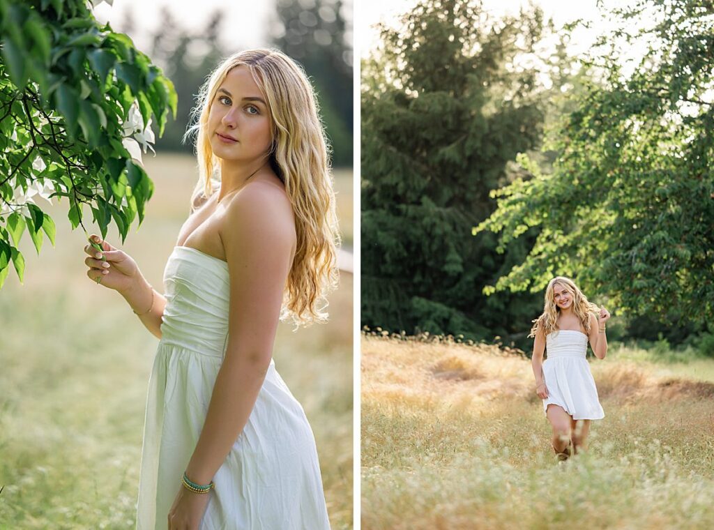 kirkland park senior girl white dress spring