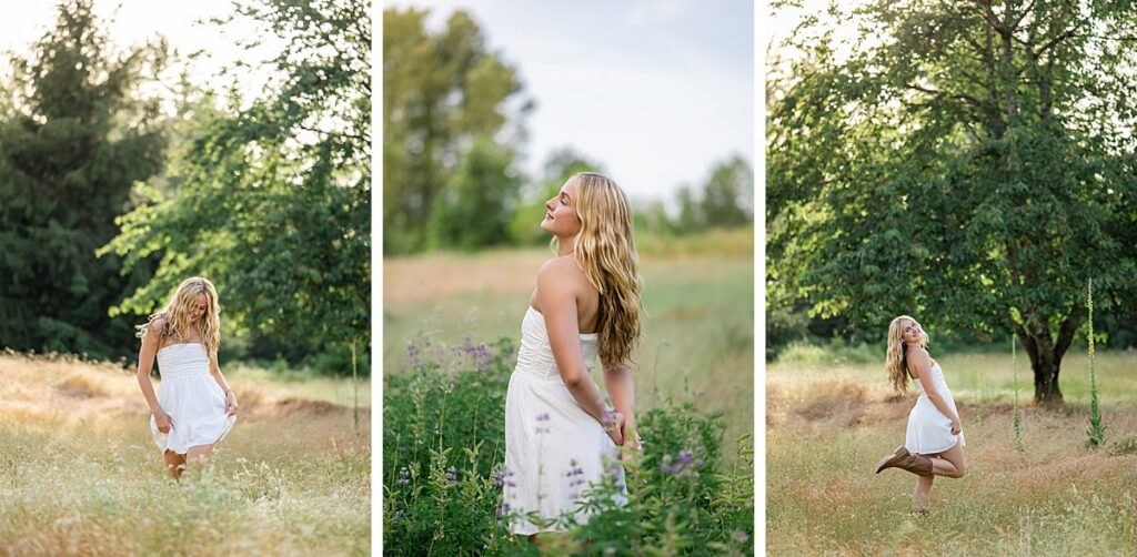 kirkland park senior girl white dress spring