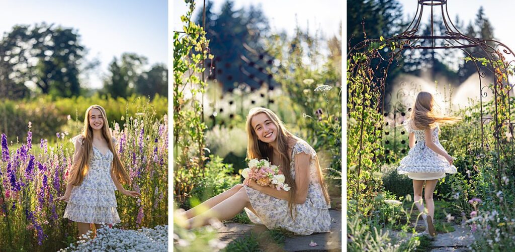 high school senior snohomish washington flower garden