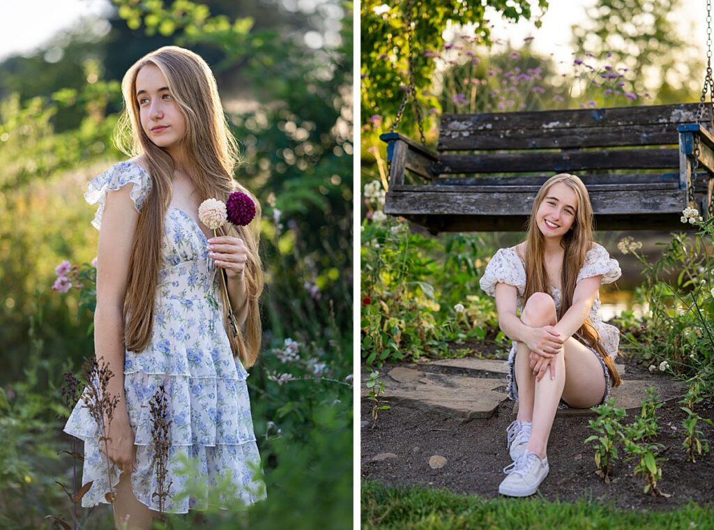 high school senior snohomish washington flower garden