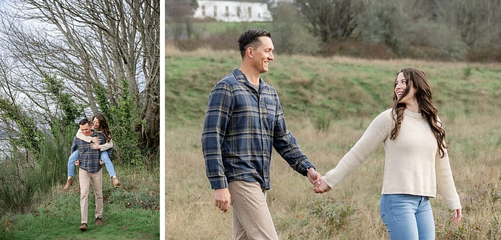 discovery park seattle engaged couple