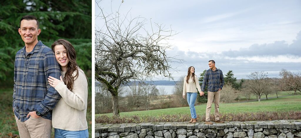 discovery park seattle engaged couple