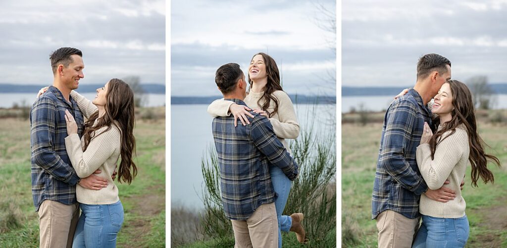 discovery park seattle engaged couple