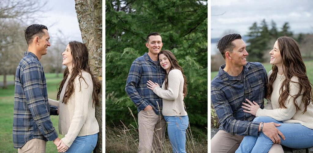 discovery park seattle engaged couple
