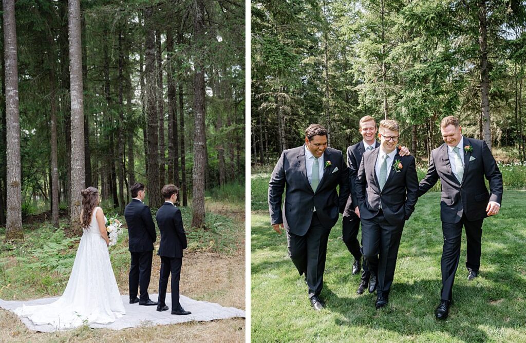 backyard washington wedding groomsmen