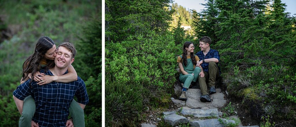 candid mt baker engagement portraits