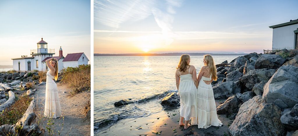 seattle beach best friends sunset