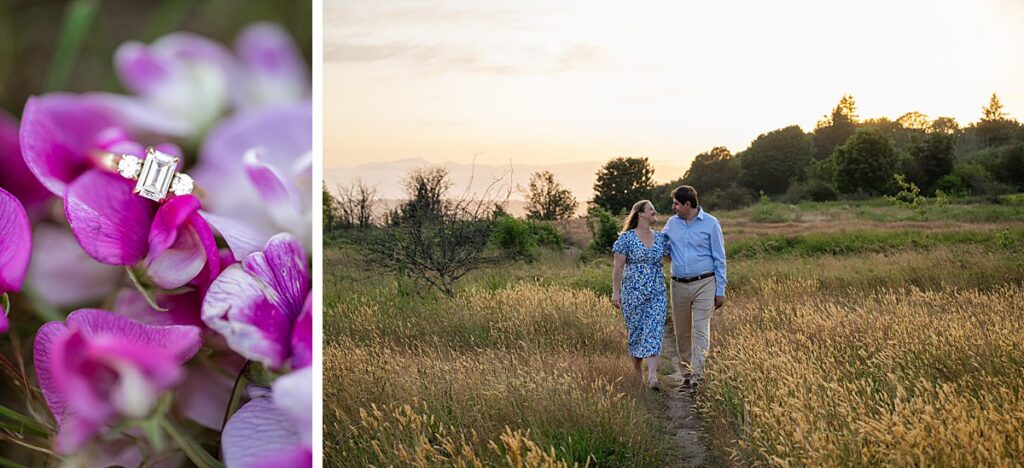 discovery park sweet pea field engagement photos