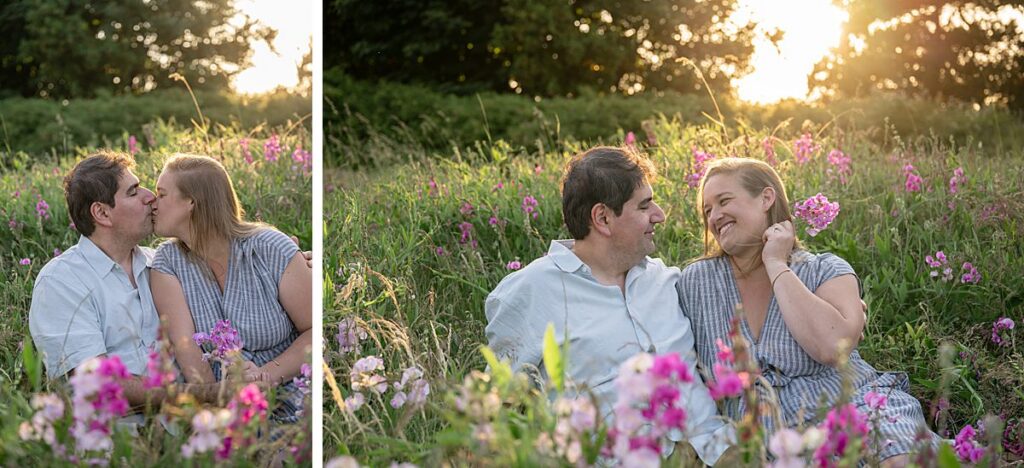 seattle park sweet pea field engagement photos