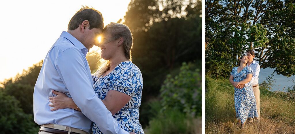 seattle sunset water view engagement 