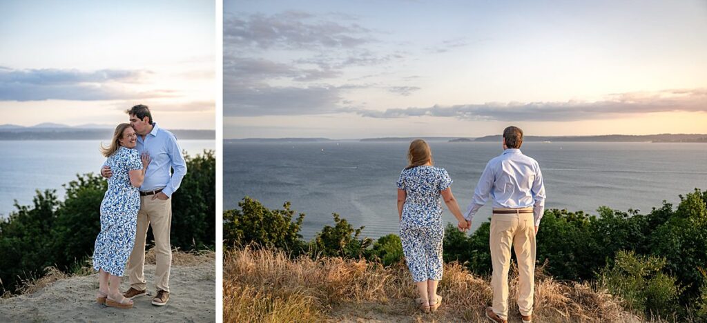 seattle sunset water view engagement 