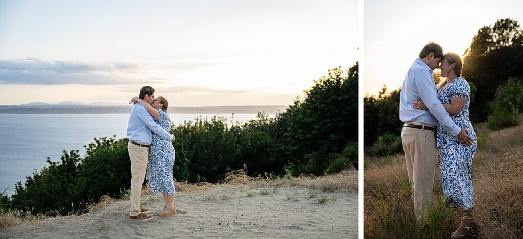 seattle sunset water view engagement 