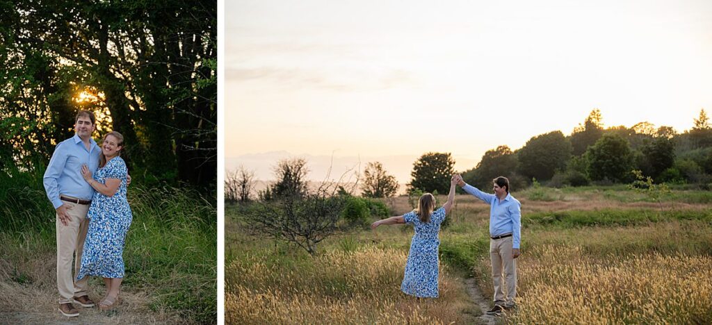 discovery park seattle park sunset engagement summer