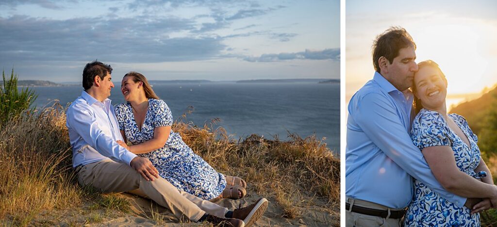 puget sound view seattle park sunset engagement summer