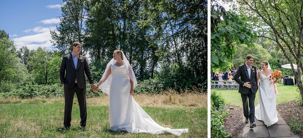 uw center for urban horticulture wedding bride and groom just married